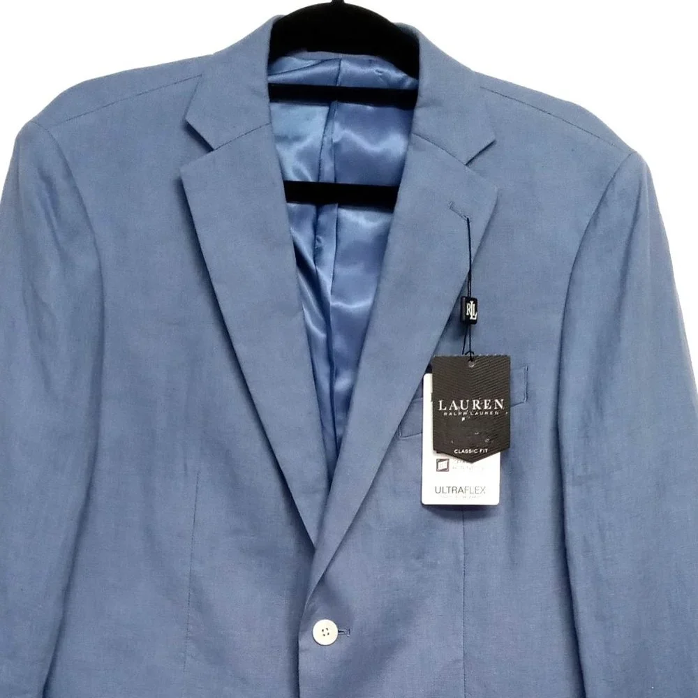 Lauren Ralph Lauren Men's Linen Sport Coat, Jacket, Blazer Lite Blue Size 40R - Picture 13 of 17